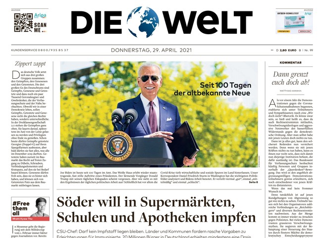 Die Welt Zeitung 29. April 2021