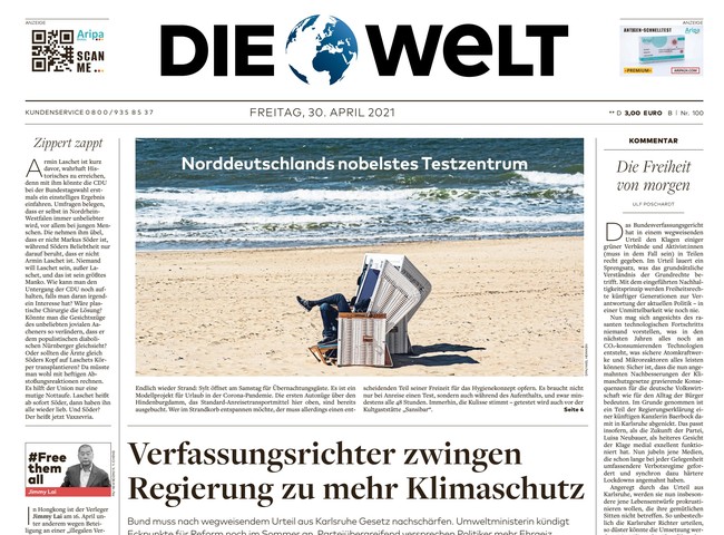 Die Welt Zeitung 30. April 2021