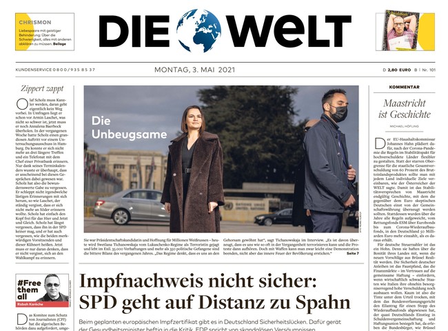 Die Welt Zeitung 3. Mai 2021