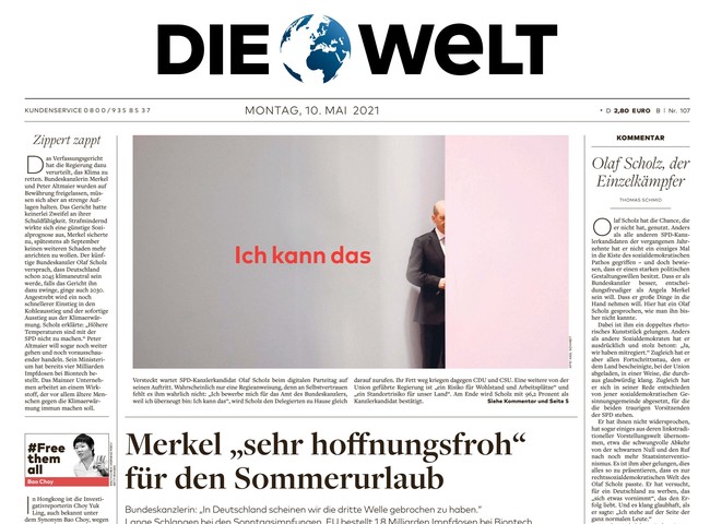 Die Welt Zeitung 10. Mai 2021