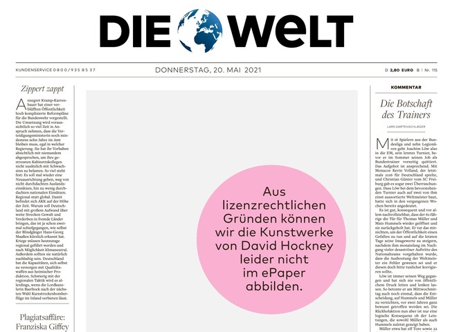 Die Welt Zeitung 20. Mai 2021