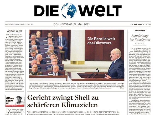 Die Welt Zeitung 27. Mai 2021