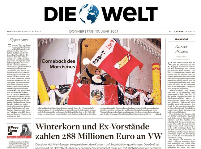 Die Welt Zeitung 10. Juni 2021