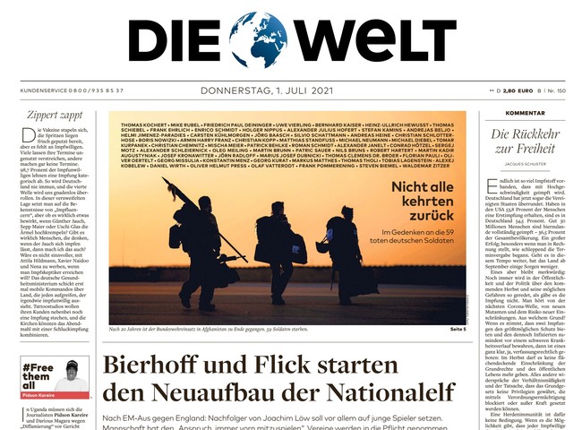 Die Welt Zeitung 1. Juli 2021
