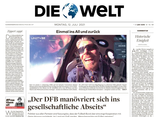 Die Welt Zeitung 12. Juli 2021