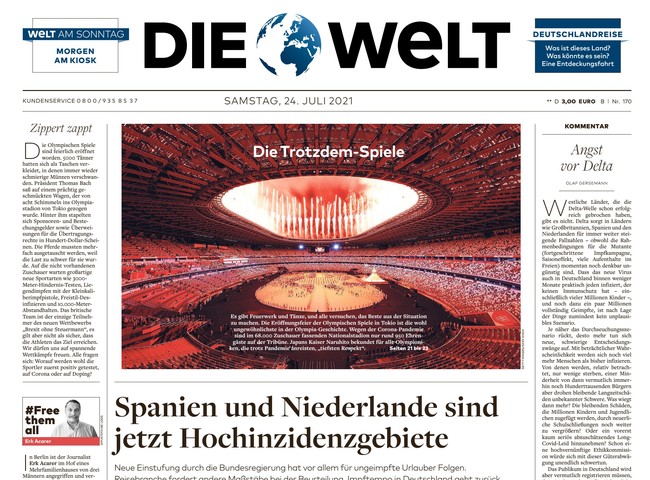 Die Welt Zeitung 24. Juli 2021