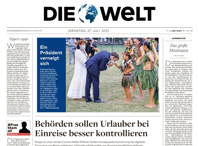 Die Welt Zeitung 27. Juli 2021