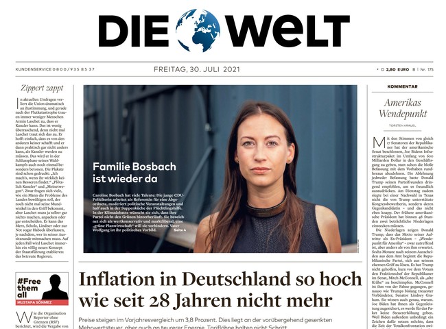 Die Welt Zeitung 30. Juli 2021