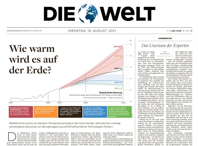 Die Welt Zeitung 10. August 2021