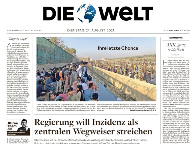 Die Welt Zeitung 24. August 2021