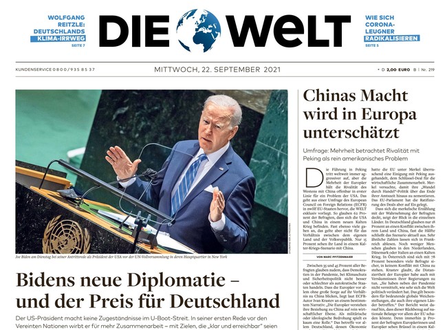 Die Welt Zeitung 22. September 2021
