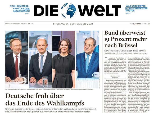 Die Welt Zeitung 24. September 2021