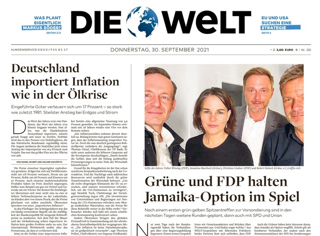 Die Welt Zeitung 30. September 2021