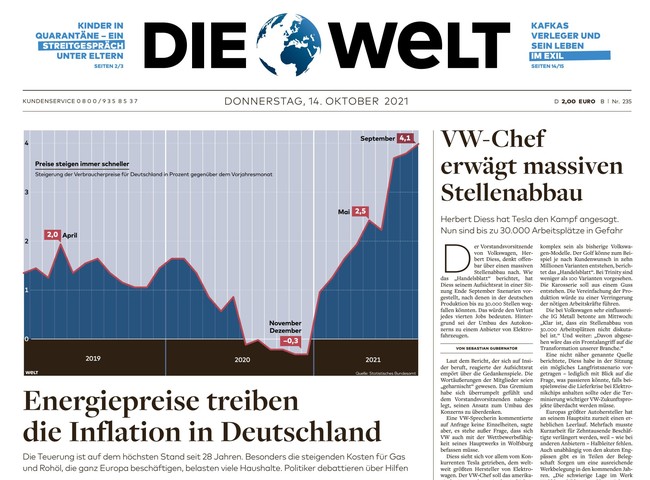 Die Welt Zeitung 14. Oktober 2021