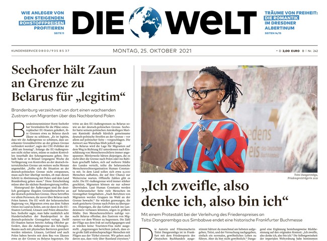 Die Welt Zeitung 25. Oktober 2021