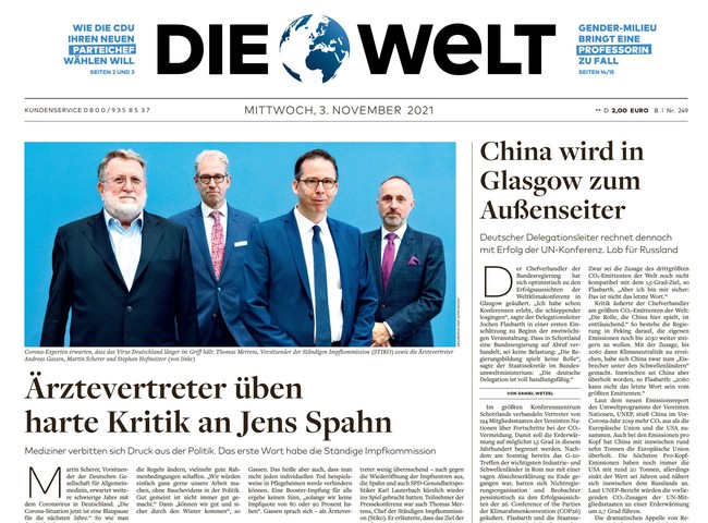 Die Welt Zeitung 3. November 2021