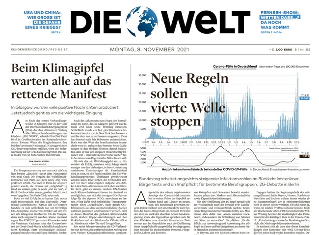Die Welt Zeitung 8. November 2021