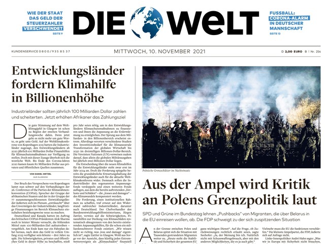 Die Welt Zeitung 10. November 2021