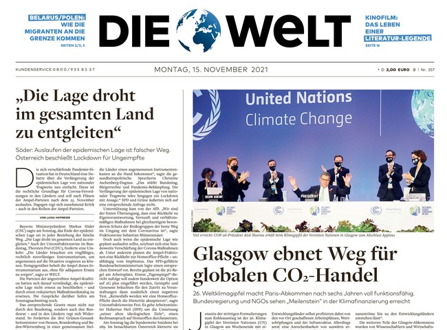 Die Welt Zeitung 15. November 2021