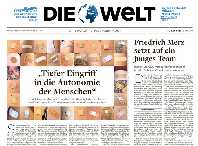 Die Welt Zeitung 17. November 2021