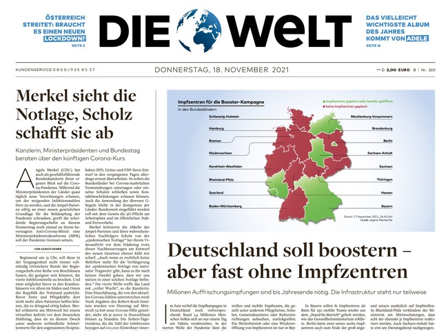 Die Welt Zeitung 18. November 2021