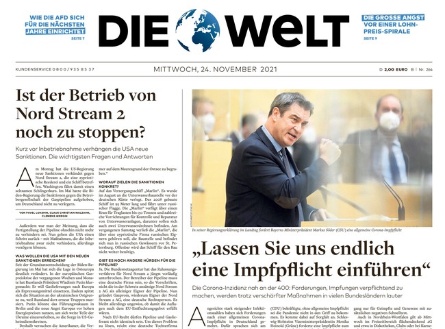 Die Welt Zeitung 24. November 2021