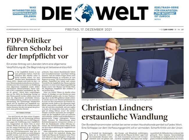 Die Welt Zeitung 17. Dezember 2021