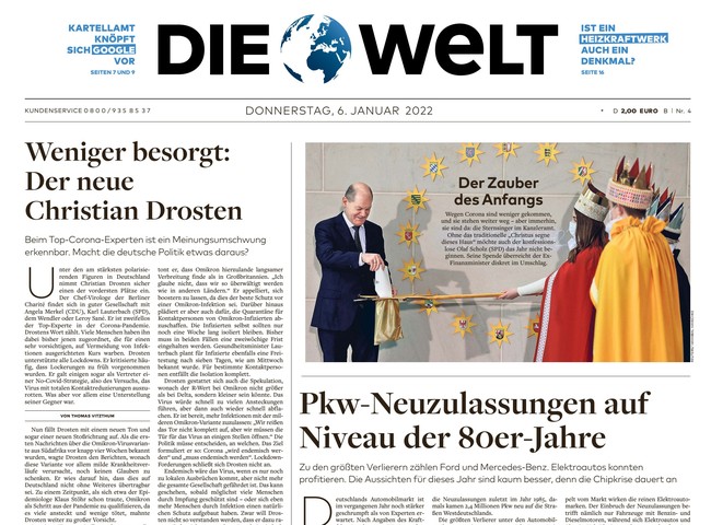 Die Welt Zeitung 6. Januar 2022