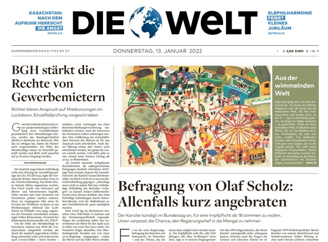 Die Welt Zeitung 13. Januar 2022