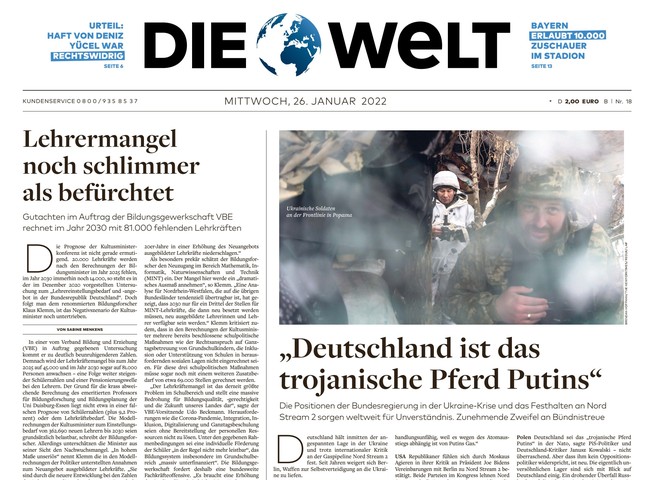 Die Welt Zeitung 26. Januar 2022