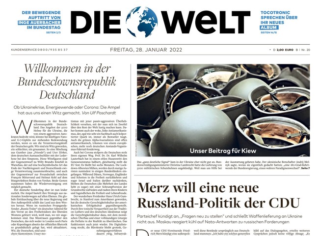 Die Welt Zeitung 28. Januar 2022