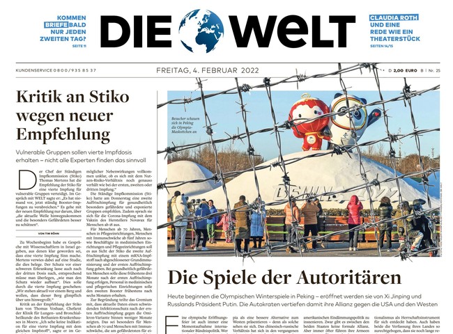 Die Welt Zeitung 4. Februar 2022