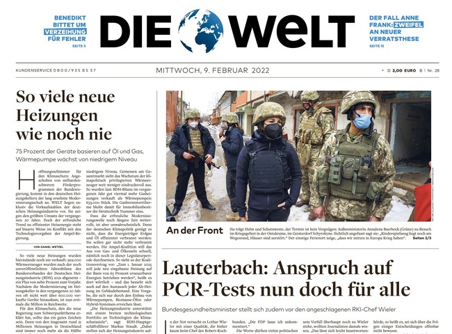 Die Welt Zeitung 9. Februar 2022