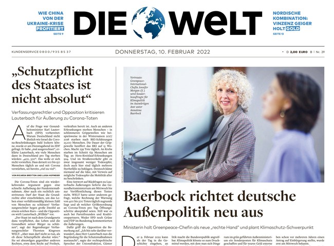 Die Welt Zeitung 10. Februar 2022