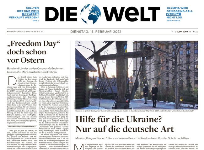 Die Welt Zeitung 15. Februar 2022