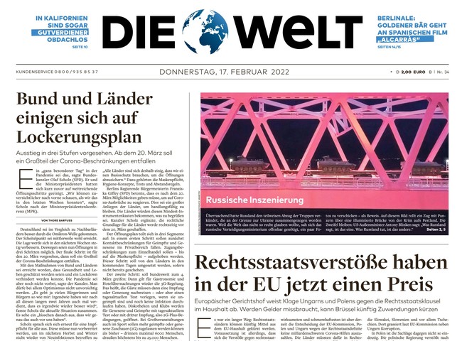 Die Welt Zeitung 17. Februar 2022