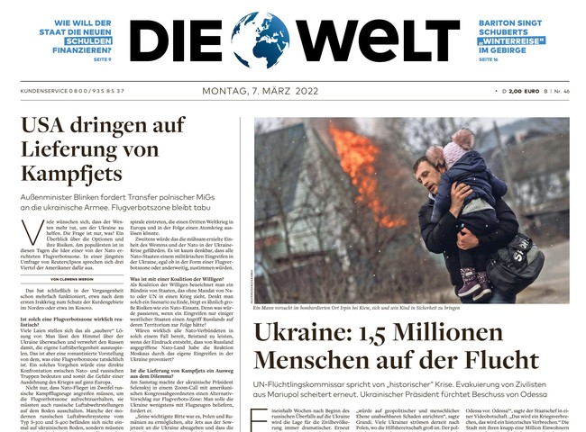 Die Welt Zeitung 7. März 2022