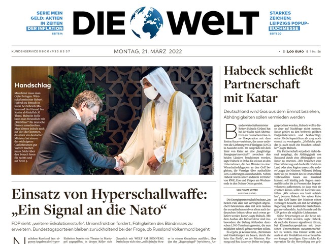 Die Welt Zeitung 21. März 2022