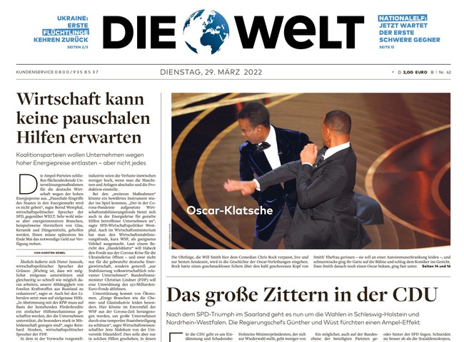 Die Welt Zeitung 29. März 2022