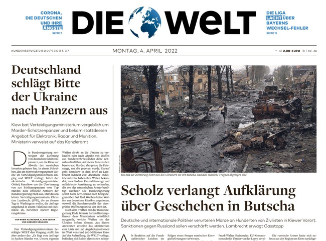 Die Welt Zeitung 4. April 2022
