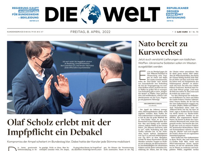 Die Welt Zeitung 8. April 2022