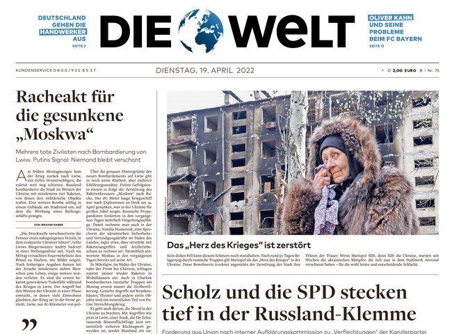 Die Welt Zeitung 19. April 2022