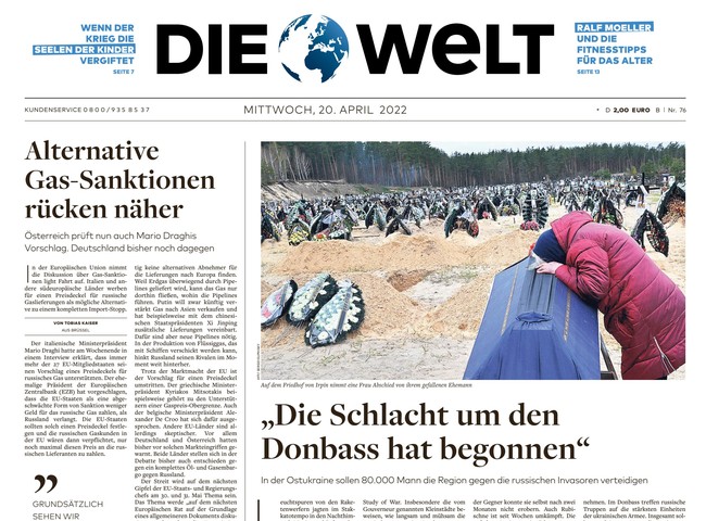 Die Welt Zeitung 20. April 2022