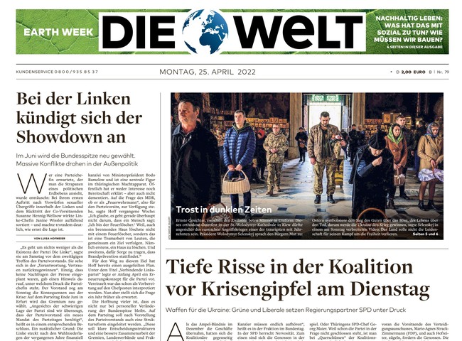 Die Welt Zeitung 25. April 2022