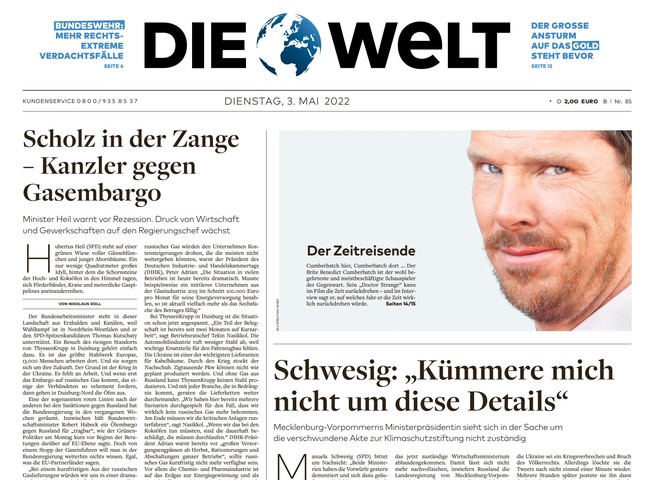 Die Welt Zeitung 3. Mai 2022