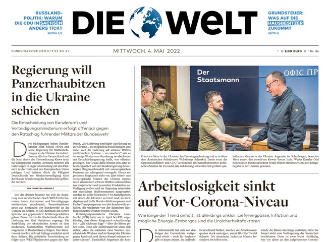 Die Welt Zeitung 4. Mai 2022