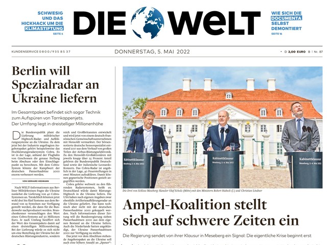 Die Welt Zeitung 5. Mai 2022