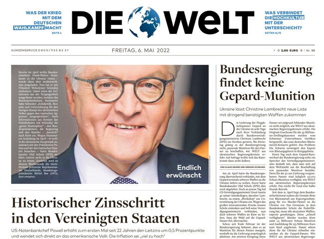 Die Welt Zeitung 6. Mai 2022