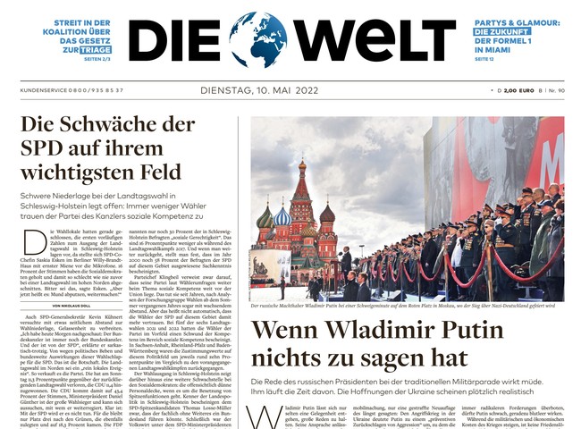 Die Welt Zeitung 10. Mai 2022
