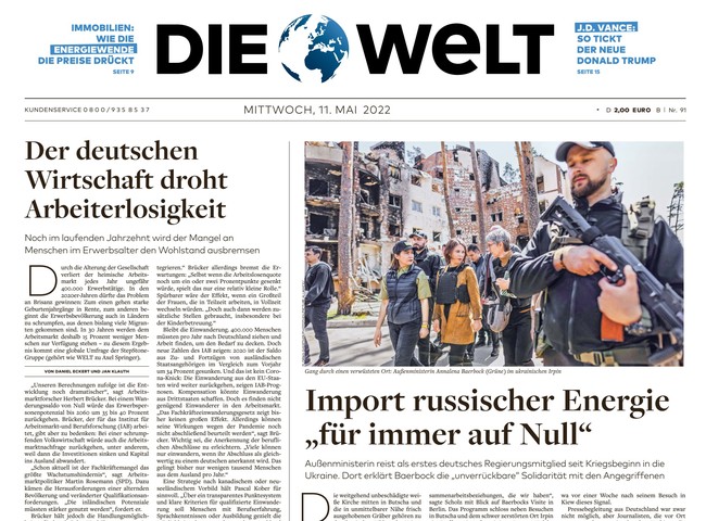 Die Welt Zeitung 11. Mai 2022